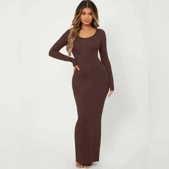SHEIN SXY Long-sleeve Maxi Body-con Dress - Picture 1 of 2